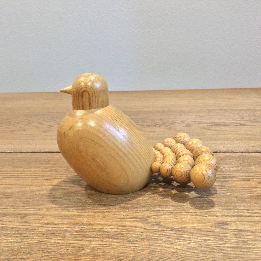 Rare Aarikka Finland Wooden Peacock Bird Mid Century Modern Sculpture Decoration